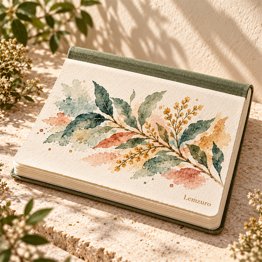 Lemzuro Botanical Mixed-Media Sketchbook main textile view