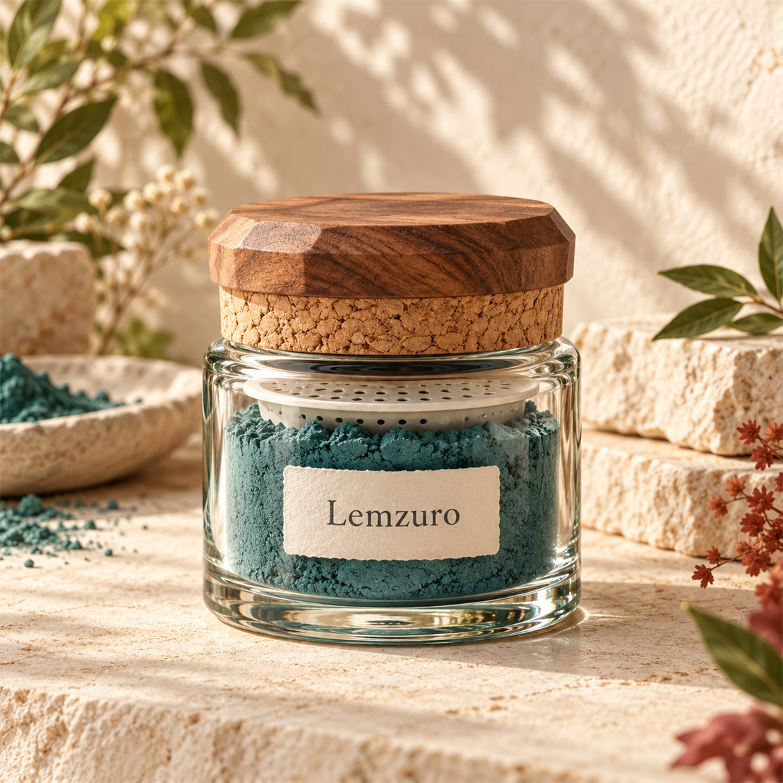 Lemzuro Fine Pigment Shaker Jar detail and room view