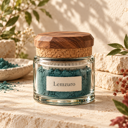Lemzuro Fine Pigment Shaker Jar detail and room view